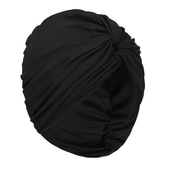 Dámska turbanová plavecká čiapka, priedušná kúpacia čiapka pre dlhé aj krátke vlasy, elastická