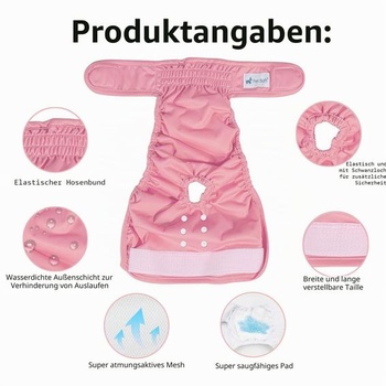 3 opakovane použiteľné plienky pre psov, vysoko savé psie nohavičky, plienky pre sučky v ruji,