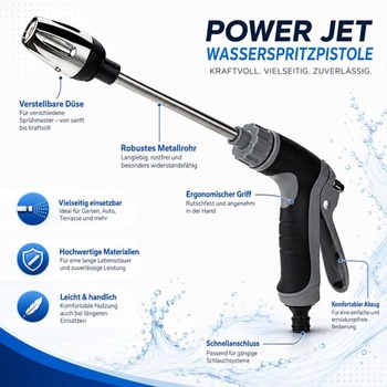 Vysokotlaká pistole Power Jet, tlakový čistič, vysokotlaká vodní pistole, rozprašovací tryska pro