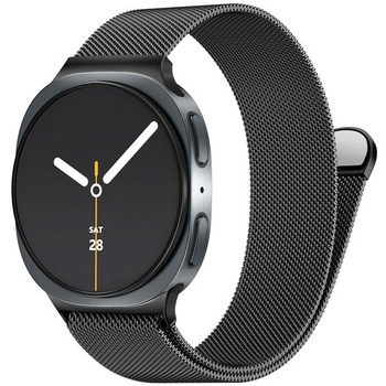 Kovový náramok PIOWNN kompatibilný s Samsung Galaxy Watch 8, čierny