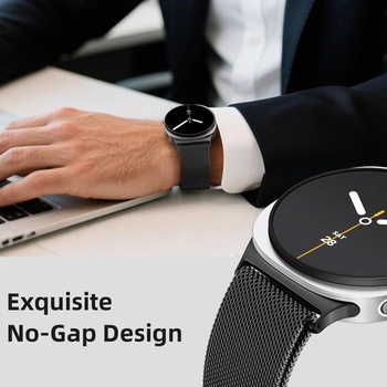 Kovový náramok PIOWNN kompatibilný s Samsung Galaxy Watch 8, čierny