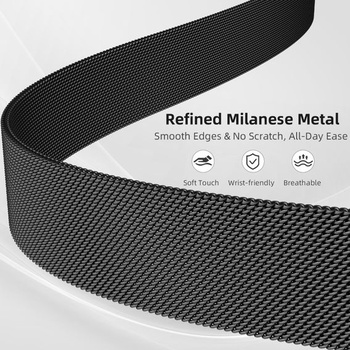 Kovový náramok PIOWNN kompatibilný s Samsung Galaxy Watch 8, čierny