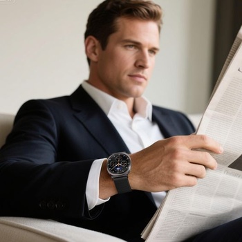 Kovový náramok PIOWNN kompatibilný s Samsung Galaxy Watch 8, čierny