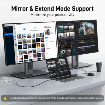 Kábel Acer USB-C DisplayPort (4K @ 60Hz, 2K @ 165Hz), kábel typu C Thunderbolt 3/4 na DP s MST,