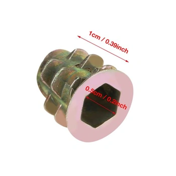 50 kusů M5 * 10mm závitových matic ze slitiny zinku, šroubovacích šestihranných matic a šroubů,