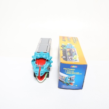 JOYIN 13dielna hračka na prepravu dinosaurov Triceratops pre deti, 12 zaťahovacích dinosaurov, 1