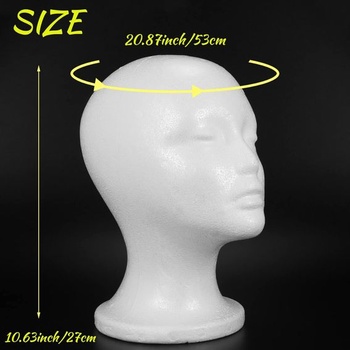 Ženská pěnová figurína, hlava, model, klobouk, paruka, stojan na displej