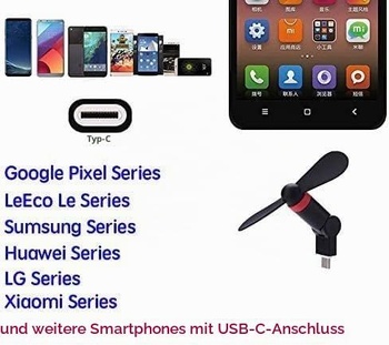 Přenosný chladič pro iPhone 15 Mini Air, ventilátor pro mobilní telefon s konektorem typu C [otočný