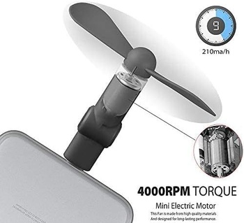 Prenosný chladič pre iPhone 15 Mini Air, ventilátor pre mobilný telefón s konektorom typu C [otočný