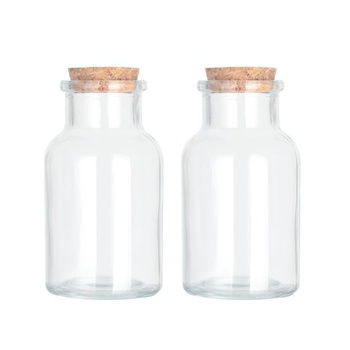 Dekoratívne sklenené fľaše Magic Season s korkovými zátkami (150ml okrúhle fľaše so širokým hrdlom)