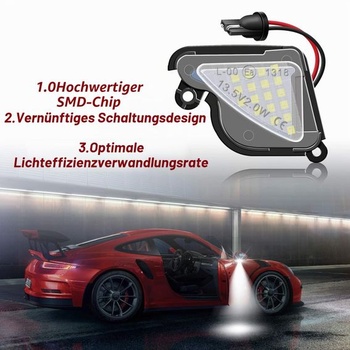 Ambientné LED osvetlenie zrkadiel WinPower, s označením E, biele, bezchybné, kompatibilné s vozidlami Škoda