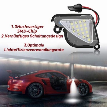 Ambientní LED osvětlení zrcátek WinPower, s označením E, bílé, bezchybné, kompatibilní s vozy Škoda