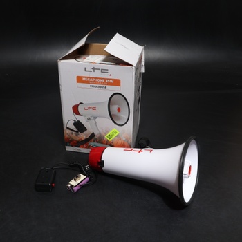 Megafón so sirénou LTC bieločervený USB