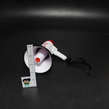 Megafon se sirénou LTC bíločervený USB