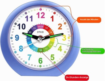 Analogový budík DTKID pro děti, chlapce a dívky, tmavě modrý