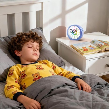 Analogový budík DTKID pro děti, chlapce a dívky, tmavě modrý