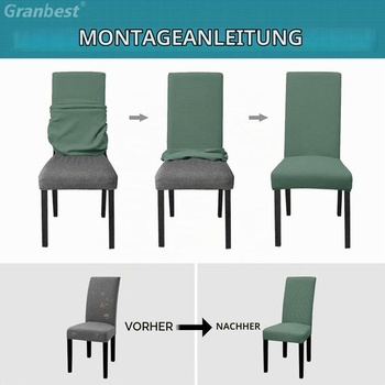 Vysoko elastické poťahy na stoličky Granbest, univerzálne žakárové poťahy na jedálenské stoličky,