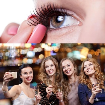 Sada magnetických rias a umelých rias - magnetické riasy (5 párov) s očnou linkou, magnetické riasy,