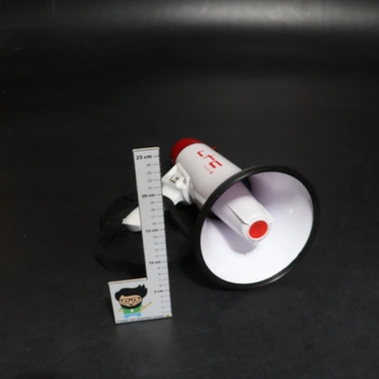 Megafon se sirénou LTC bíločervený USB