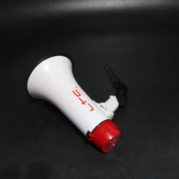 Megafon se sirénou LTC bíločervený USB