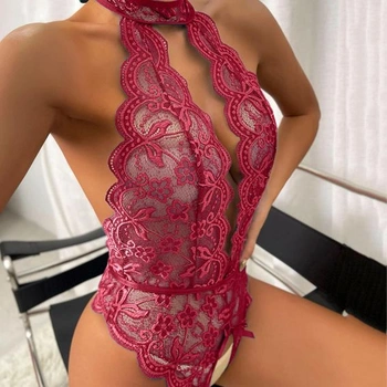 Erotické spodní prádlo Set Dámské sexy hluboký výstřih do V krajky Halter Ladies Sleepwear Negližé