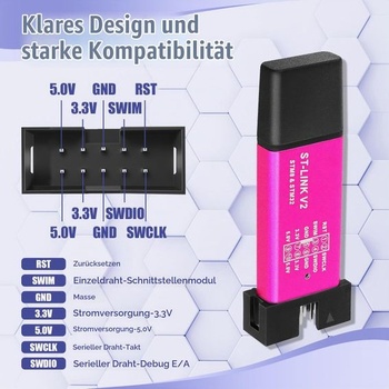 Programátor ST-Link V2, mini programovací adaptér, emulátor a debugger pre STM8/STM32 s káblom