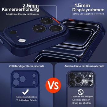 Puzdro ivoler pre iPhone 17 Pro, [vojenský štandard] nárazuvzdorné a proti poškriabaniu odolné