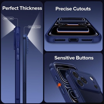 Puzdro ivoler pre iPhone 17 Pro, [vojenský štandard] nárazuvzdorné a proti poškriabaniu odolné