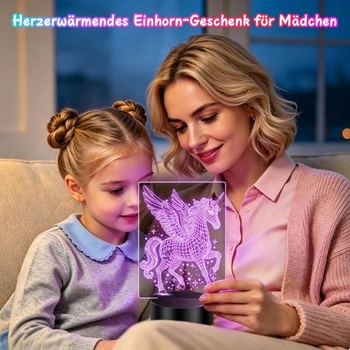Nočné svetlo s jednorožcom, darčeky pre dievčatá a deti, 3D iluzórna lampa