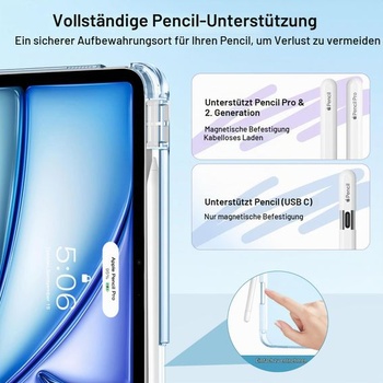 Puzdro MoKo pre iPad Air 11 palcov (M4/M3/M2) 2026/2025/2024 s držiakom pera, nebesky modré