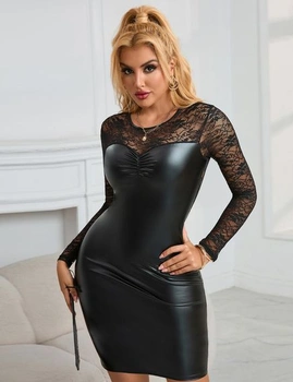 Kožené šaty pre plnoštíhle ženy veľkosti S-2XL