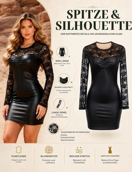 Kožené šaty pre plnoštíhle ženy veľkosti S-2XL