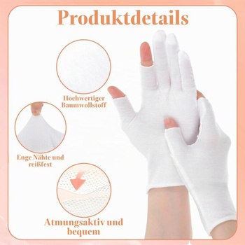 4 páry bielych bavlnených rukavíc, mäkké bavlnené rukavice LLOUSSAK