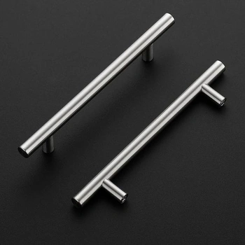 Úchytky Ravinte pro kuchyňské skříňky, 10 kusů, stříbrné, s T-rámem, 128 mm, 10 otvorů, střed: 128
