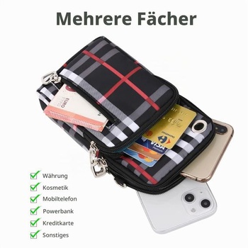 Dámska crossbody taška na telefón Aucuu, malá nylonová taška cez rameno s portom pre slúchadlá,
