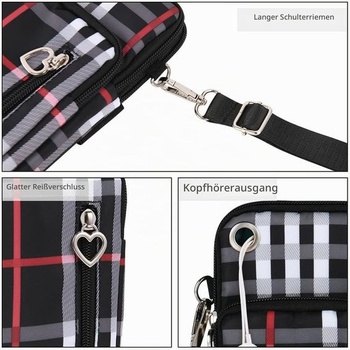 Dámska crossbody taška na telefón Aucuu, malá nylonová taška cez rameno s portom pre slúchadlá,
