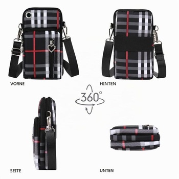 Dámska crossbody taška na telefón Aucuu, malá nylonová taška cez rameno s portom pre slúchadlá,