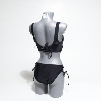 Dámske bikiny CUPSHE s predným krížovým šnurovaním, dvojdielne plavky, čisto čierne, S