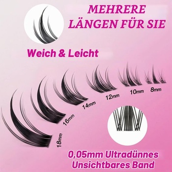VEYESBEAUTY Wimpern Extensions Cluster Lash Extensions Manga 12mm 12mm Manga