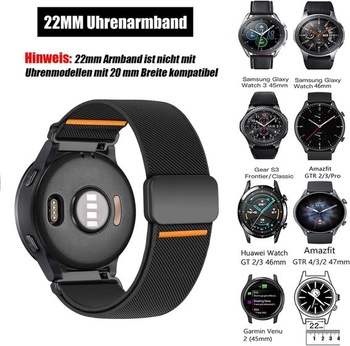 22mm elastický magnetický náramok pre Samsung Galaxy Watch 3 45mm/Gear S3, strečový nylonový
