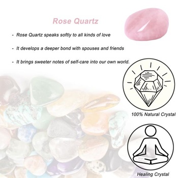 Erliway prírodné ruženínové kremenné trúbené kamene pre meditáciu, 100g 3-5cm