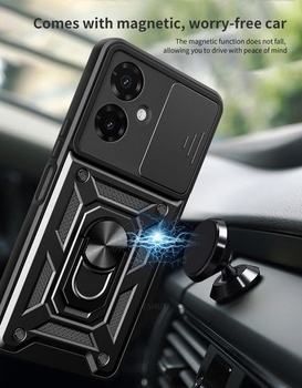 Puzdro pre Motorola Moto G55 s posuvným krytom fotoaparátu [Ochrana fotoaparátu] [Krúžkový