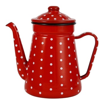 Smaltovaná kanvica na kávu s objemom 1,2 l, kanvica na mlieko, štýl barista, pre plynové a indukčné