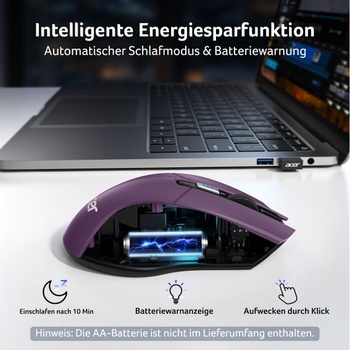 Bezdrôtová myš Acer 4000 DPI, 2,4 GHz, fialová