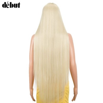 Parochňa s čipkovou prednou časťou, super dlhá rovná parochňa pre ženy, 95 cm, 260 g syntetické vlasy,