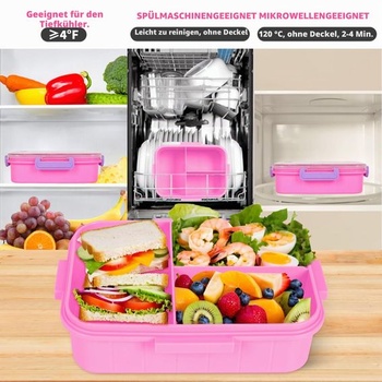 PinkSheep Bento obedové krabičky pre deti 4-8 rokov, 1200ml bez BPA, nepriepustné detské nádoby na