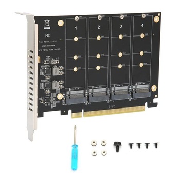 Adaptérová karta SSD na PCIe, 4portový M.2 NVMe SSD na PCIe…