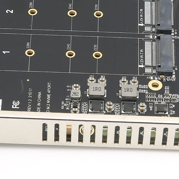 Adaptérová karta SSD na PCIe, 4portový M.2 NVMe SSD na PCIe x16 M Key, rozširujúca karta s 4