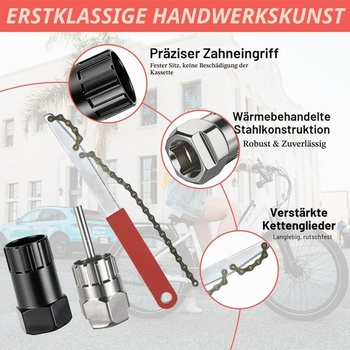 Sada naťahovačov reťaze bicykla, sťahovač kaziet, sťahovač pastorkov a držiak reťaze pre kazety