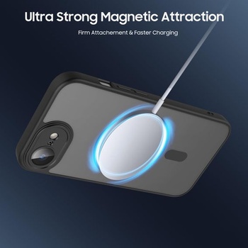 Magnetický ochranný kryt Yisica pre iPhone 16e, kompatibilný s MagSafe, matný, priehľadný,